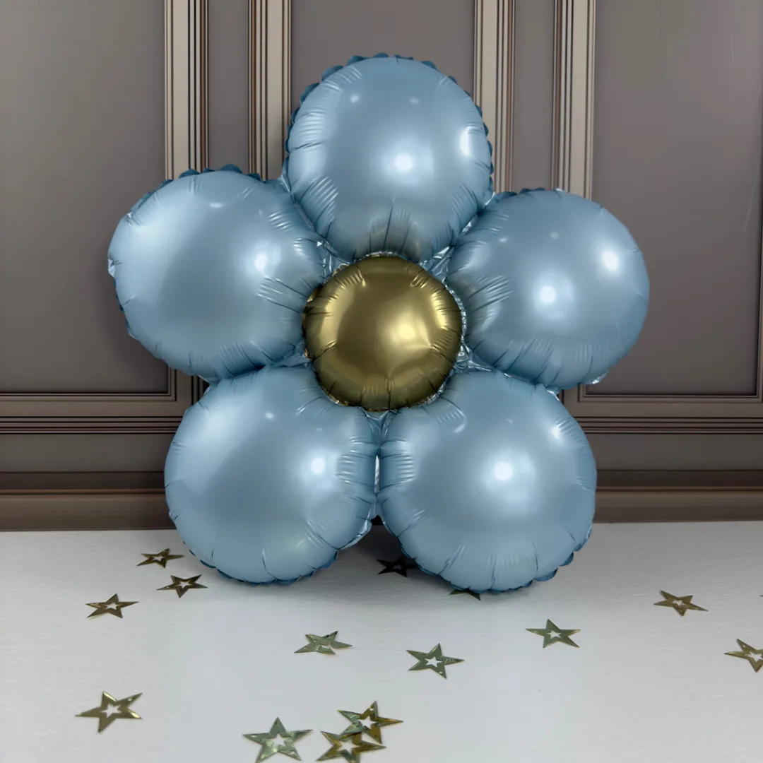 Globo Flor Azul 14”