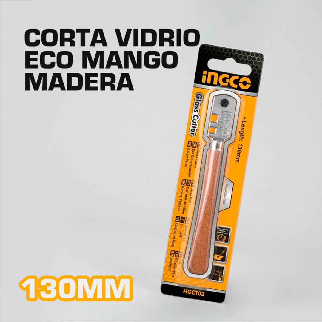 CORTA VIDRIO ECO MANGO MADERA 130MM