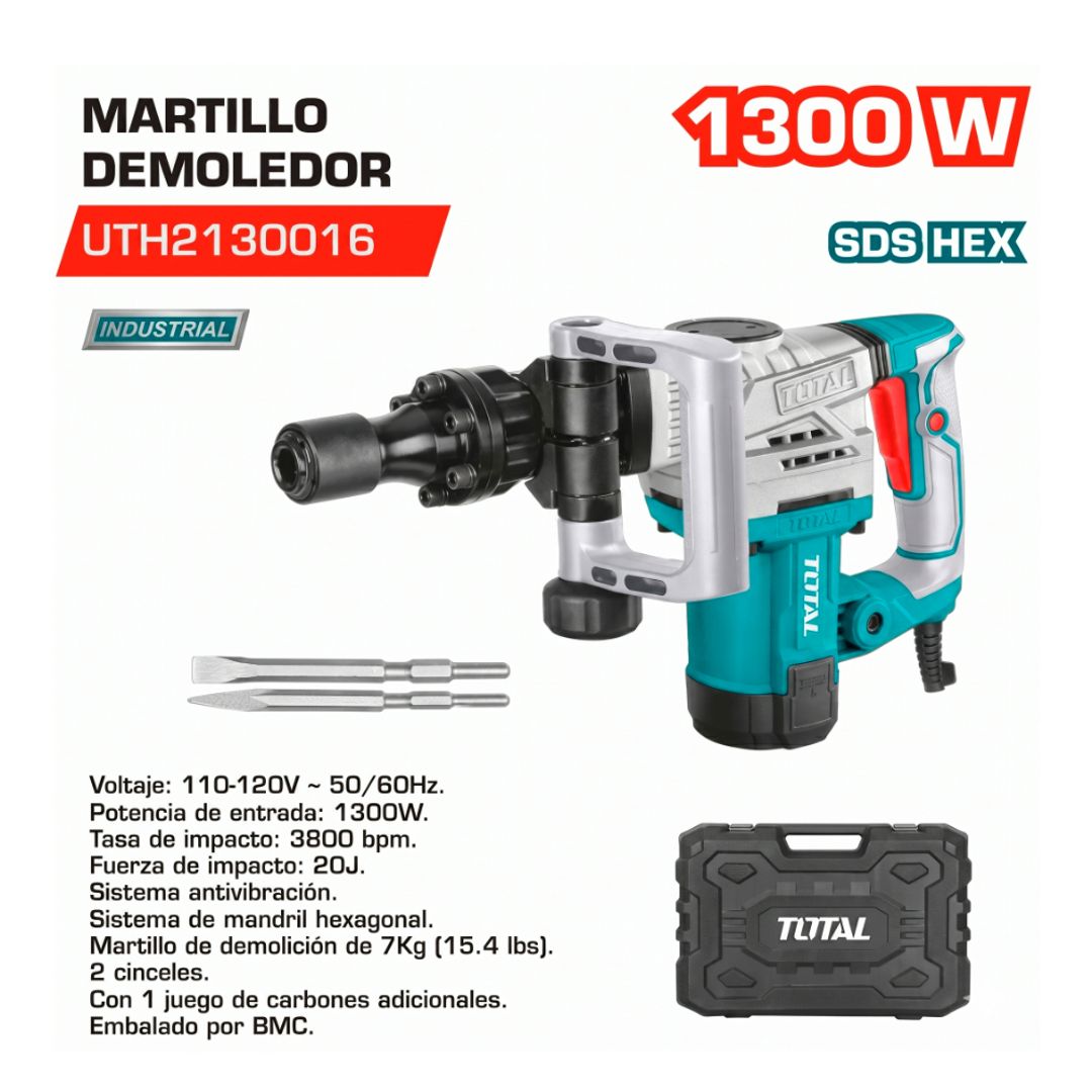 MARTILLO DEMOLEDOR 1300W 20J 
