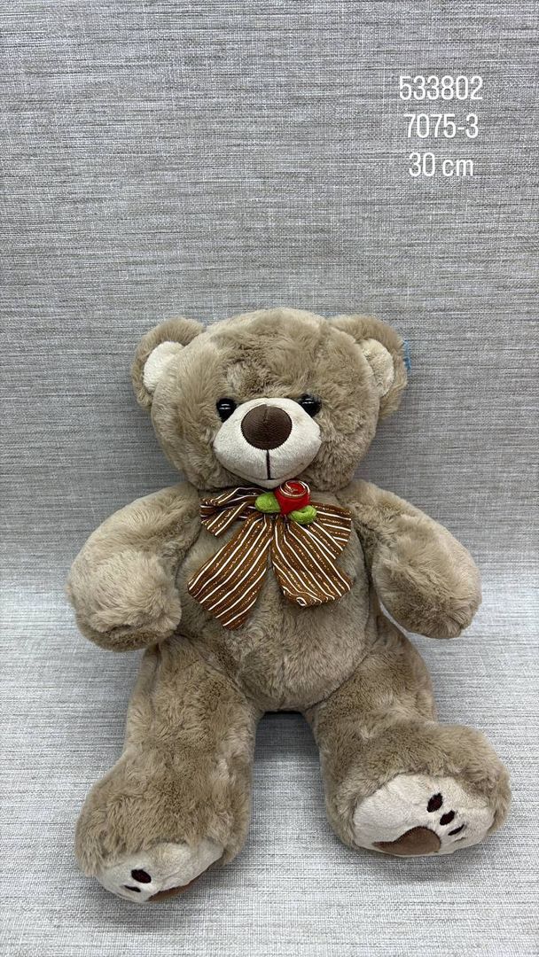 OSO BEIGE FINO CON MOÑO 30 CM