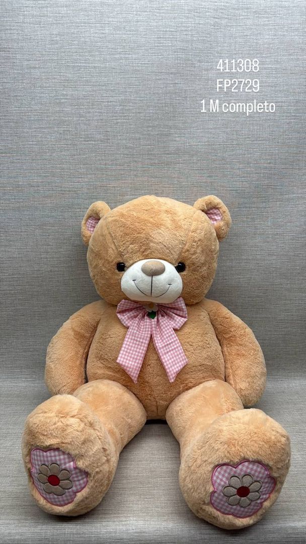 OSO PATA LARGA CON MOÑO DE CUADROS 1 M 
