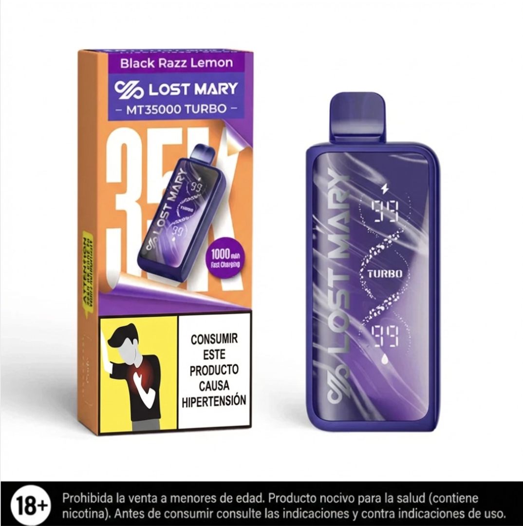 Lost Mary Black Razz Lemon 35.000 Puffs Mt Turbo