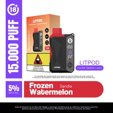 Imagen del producto Lit Frozen Watermelon 15.000 Puffs Kit Bateria Y Pod