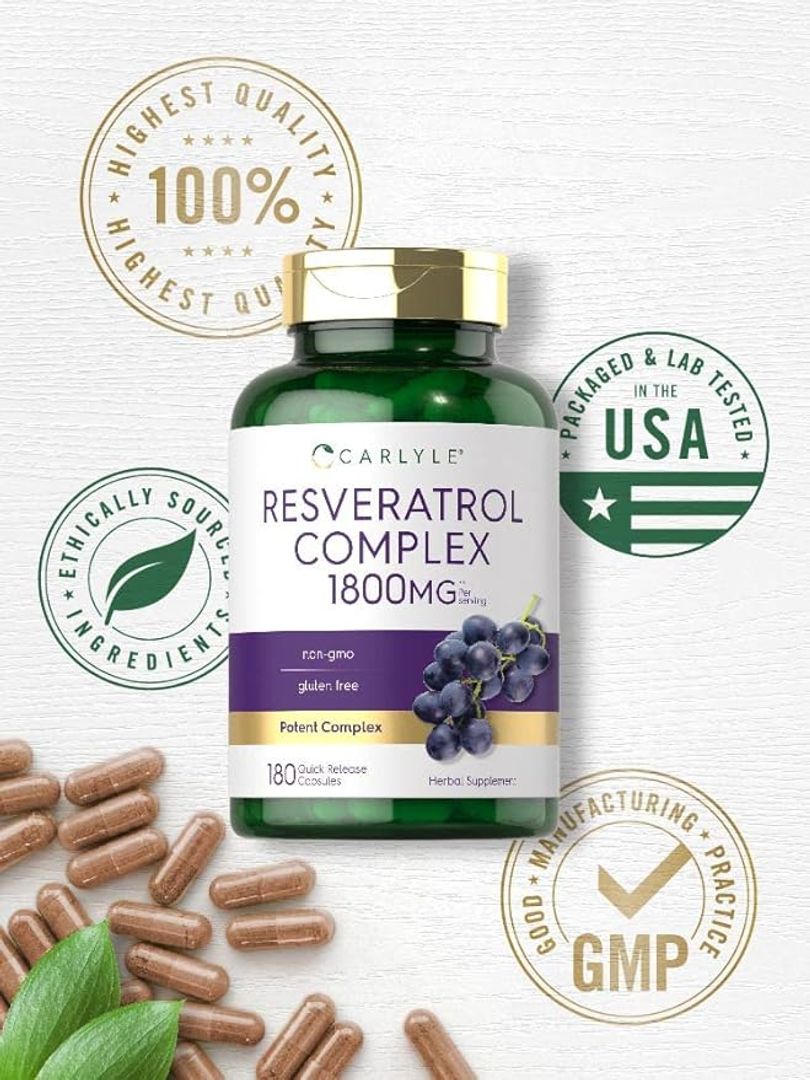 Resveratrol 1800 mg 180 cáp Carlyle 