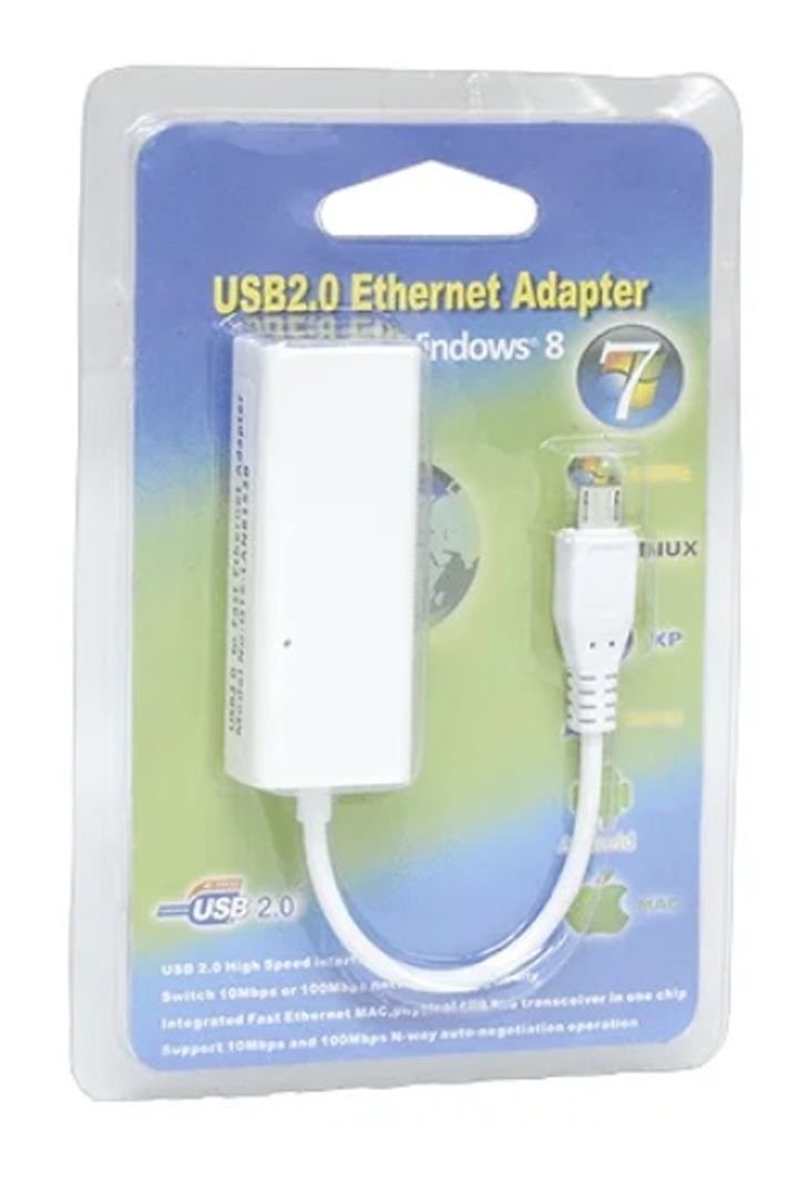 Tarjeta de Red Micro USB (V8) a RJ45 LAN