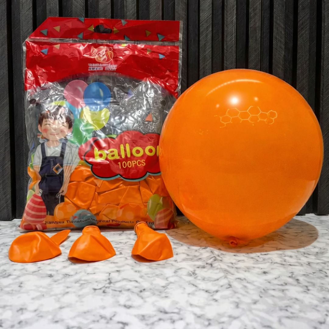 GLOBO R12 x 100 UNIDADES NARANJA  FASHION