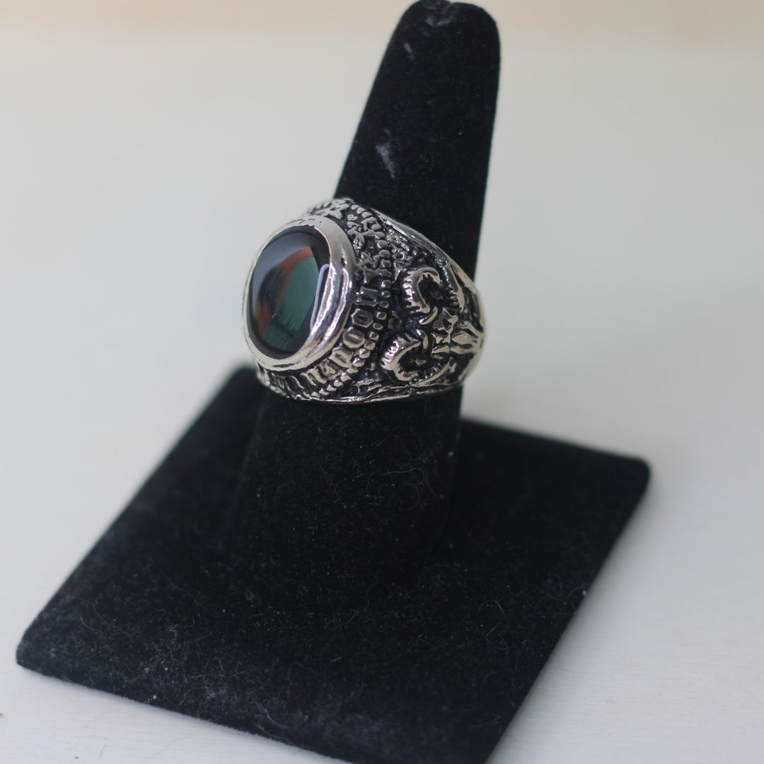 ANILLOS GRABADOS PIEDRA NEGRA