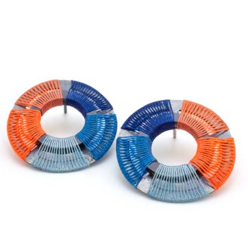 Imagen del producto 5-BLOCK WOVEN CIRCLE EARRINGS
