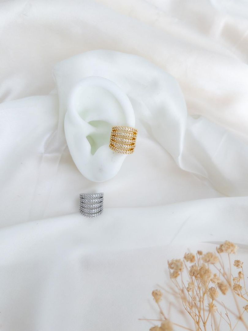 EARCUFF CINCO LÍNEAS CON CIRCONES - ITIEL