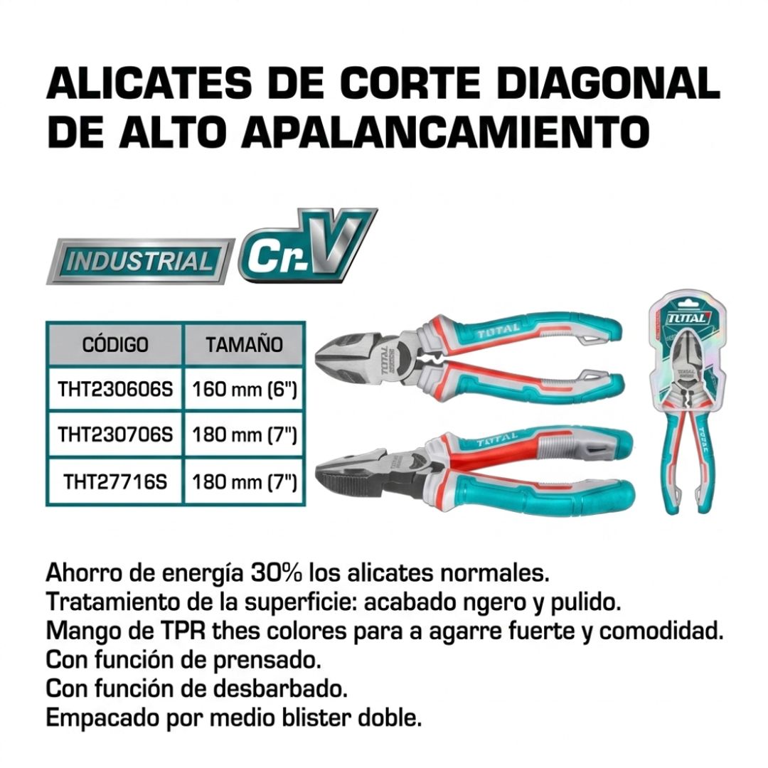 ALICATE DE CORTE DIAGONAL 6" 160MM CR-V