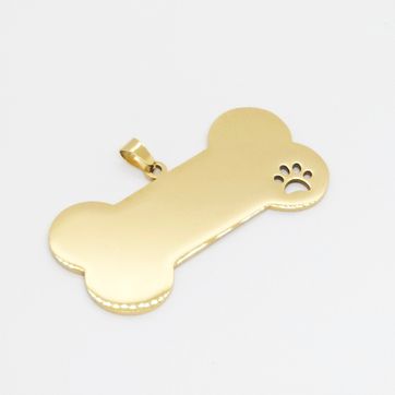 DIJE PLACA HUESO 30 X 60 MM ACERO - imagen 1