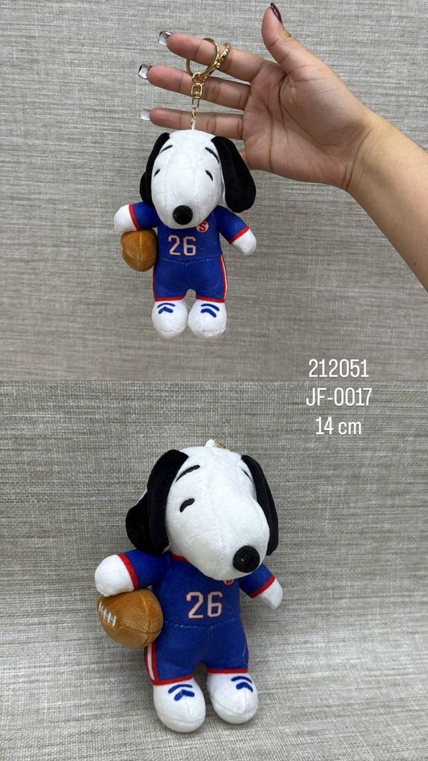 LLAVERO DE SNOOPY DEPORTIVO 14 CM