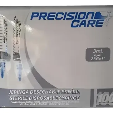 Imagen del producto JERINGA 3ML 23G PRECISION AGUJA CORTA UNIDAD