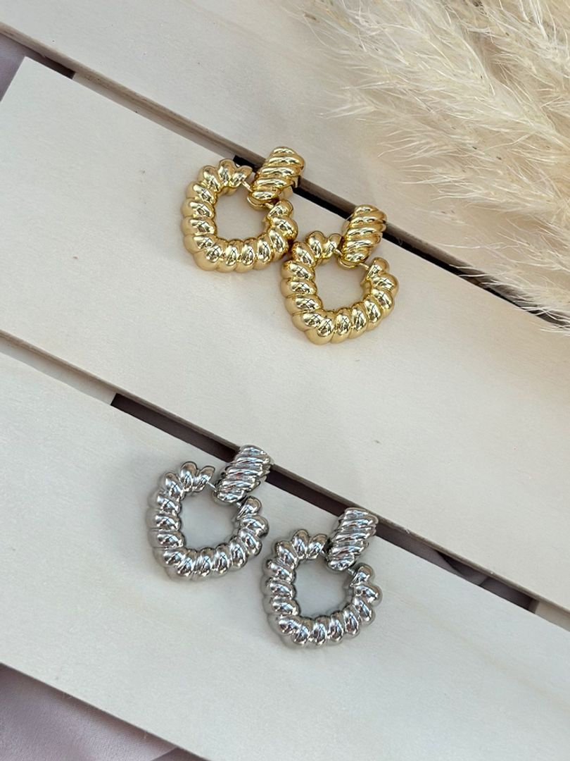 Arete corazón colgante 