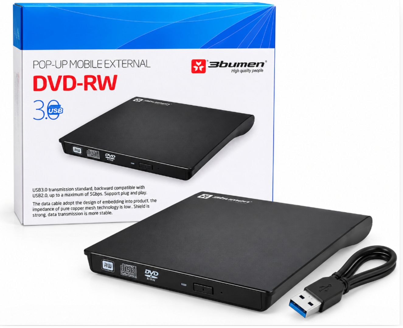 unidad DVD-RW externa con conexión USB 3.0