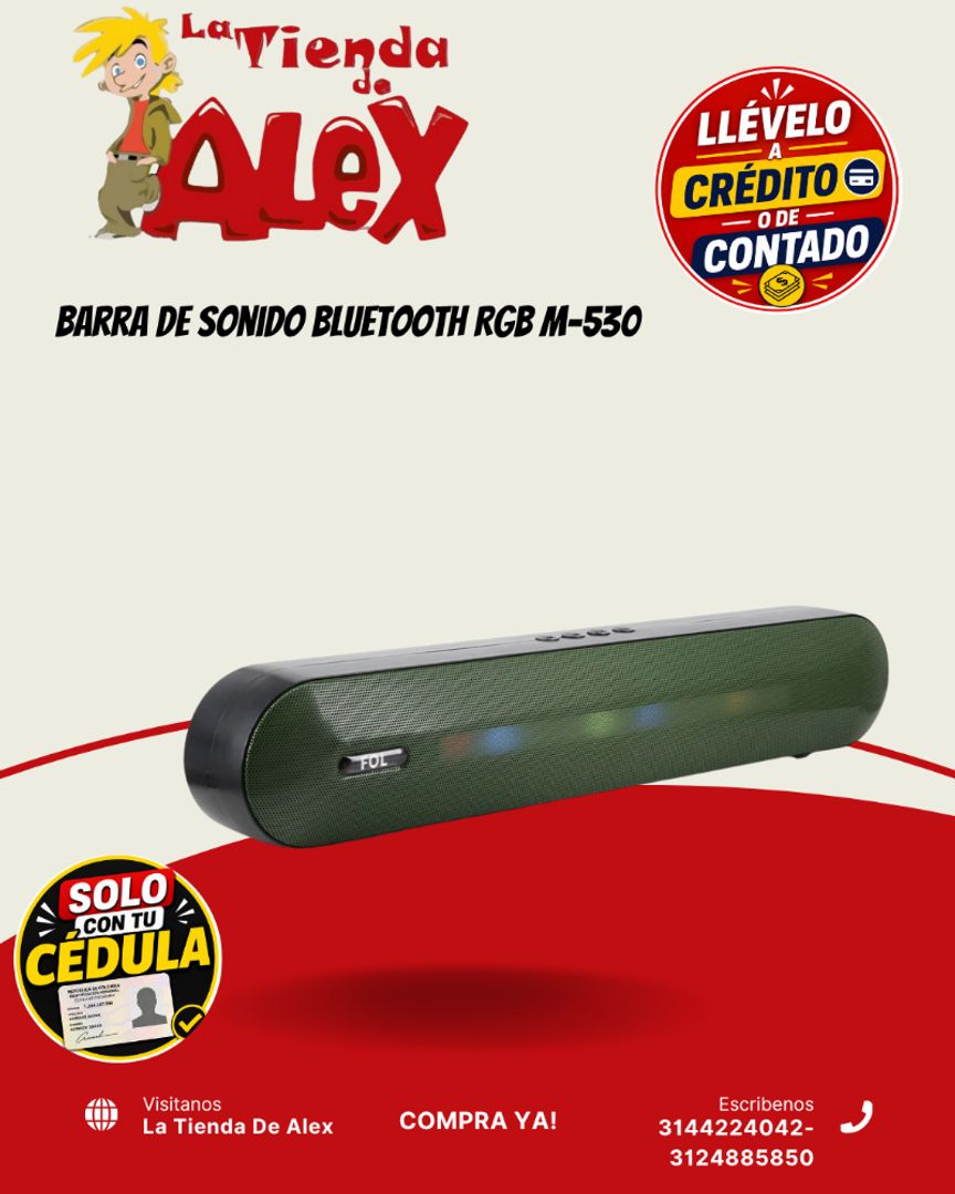 Barra de Sonido Bluetooth RGB M-530