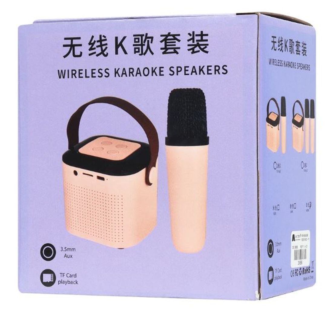 Mini Karaoke RGB Bluetooth 2 micrófonos