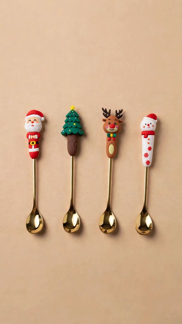 Set cucharas navideñas x4