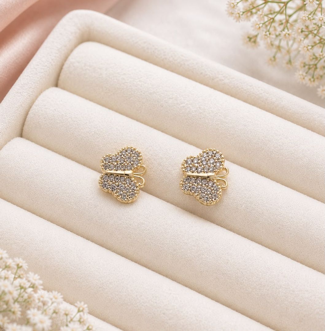 Topitos Aretes Mariposa Microcirconados