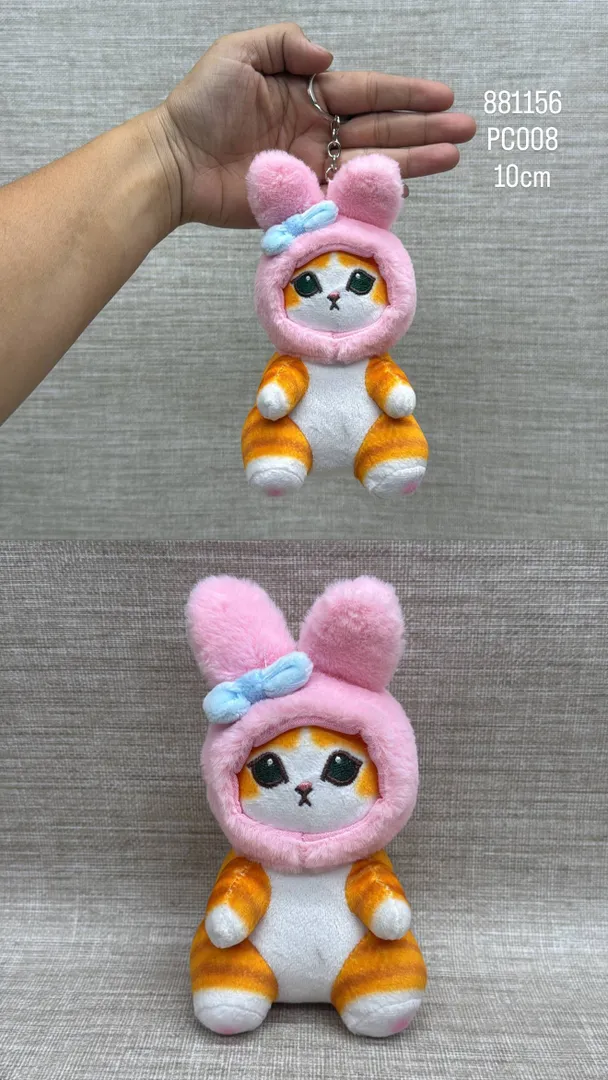 LLAVERO DE GATITO CON DISFRAZ DE MY MELODY 10 CM