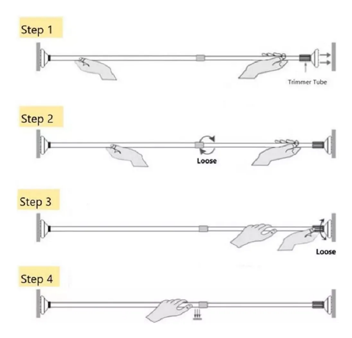 BARRA EXTENSIBLE TUBO ROPA 1,40 x 2,50 metros
