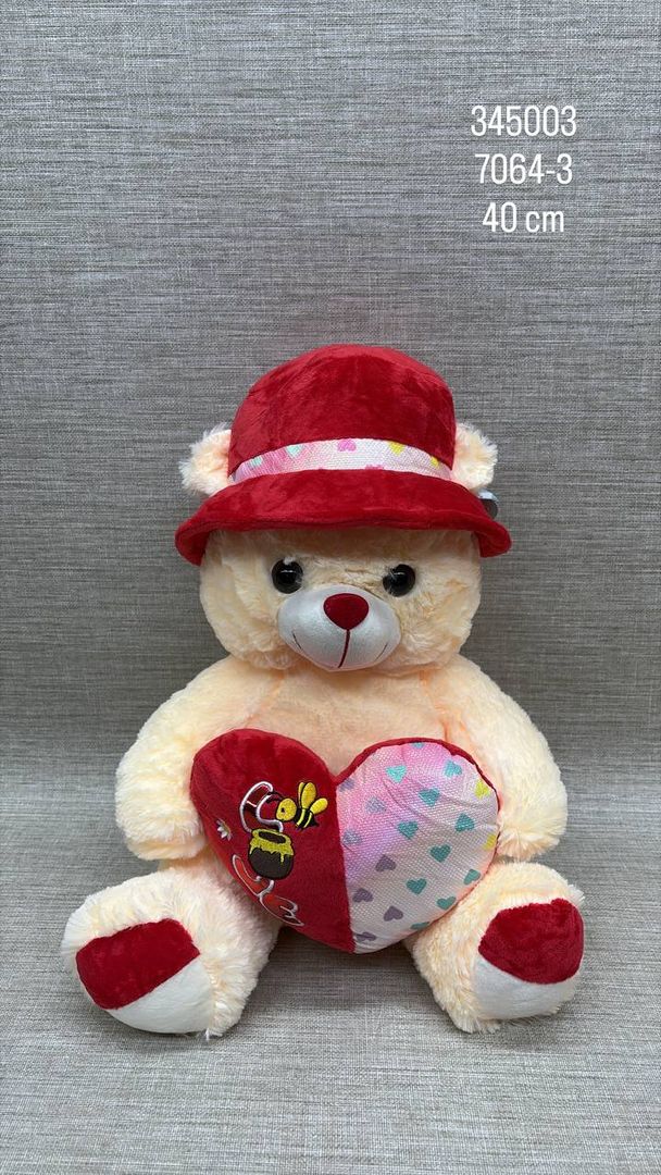 OSO PAVA CON ROJO 40 CM