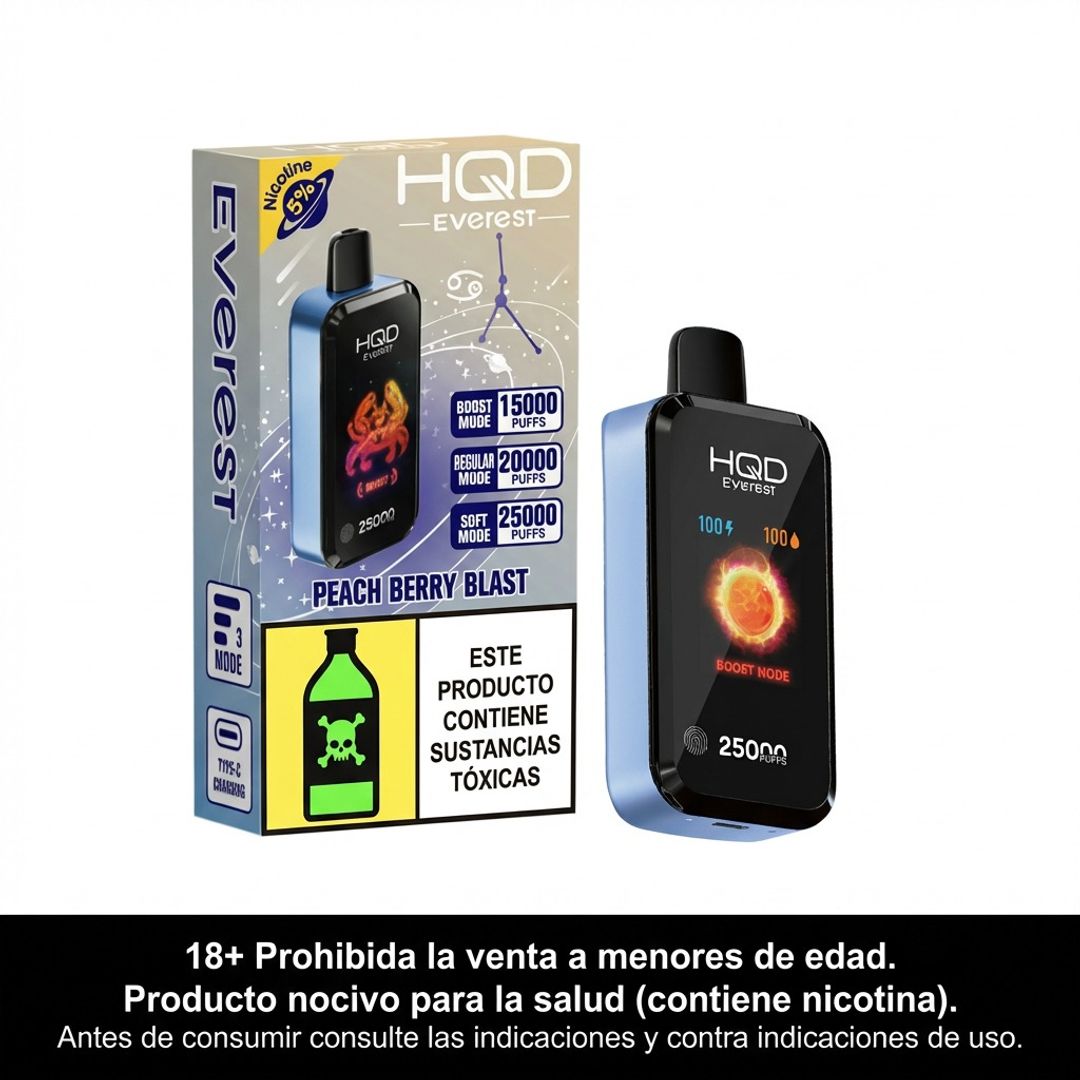 Hqd Everest Peach Berry Blast 25.000 Puffs