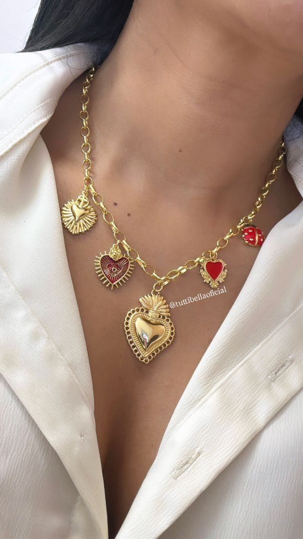 COLLAR CORAZON ROJO