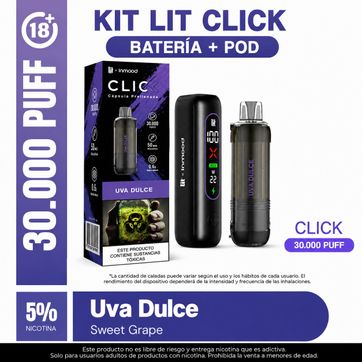 Imagen del producto Kit Lit Click Uva Dulce 30.000 Puffs
