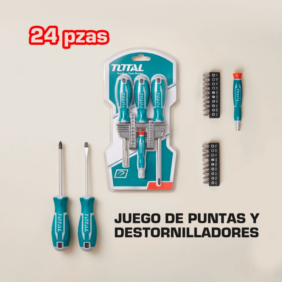 SET DESTORNILLADORES 24 PIEZAS + PUNTILLAS