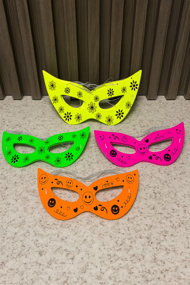 ANTIFAZ DE CARTON NEON ECONOMICO X 12 UNI 