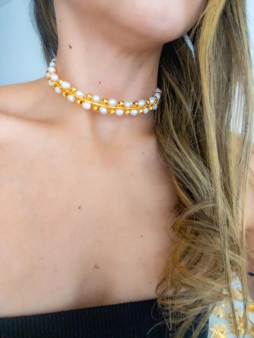 CHOKER PERLA, BALÍN