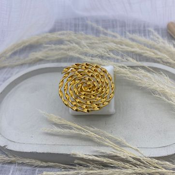 Imagen del producto Anillo, bronce con baño de oro 