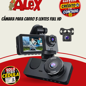 Imagen del producto CÁMARA PARA CARRO 3 LENTES FULL HD