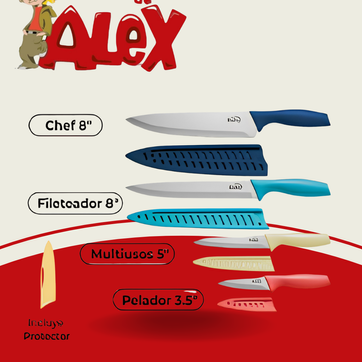 Imagen del producto SETX4 CUCHILLOS  EN ACERO INOXIDABLE