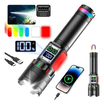 LINTERNA LED POTENTE TACTICA RECARGABLE - imagen 1