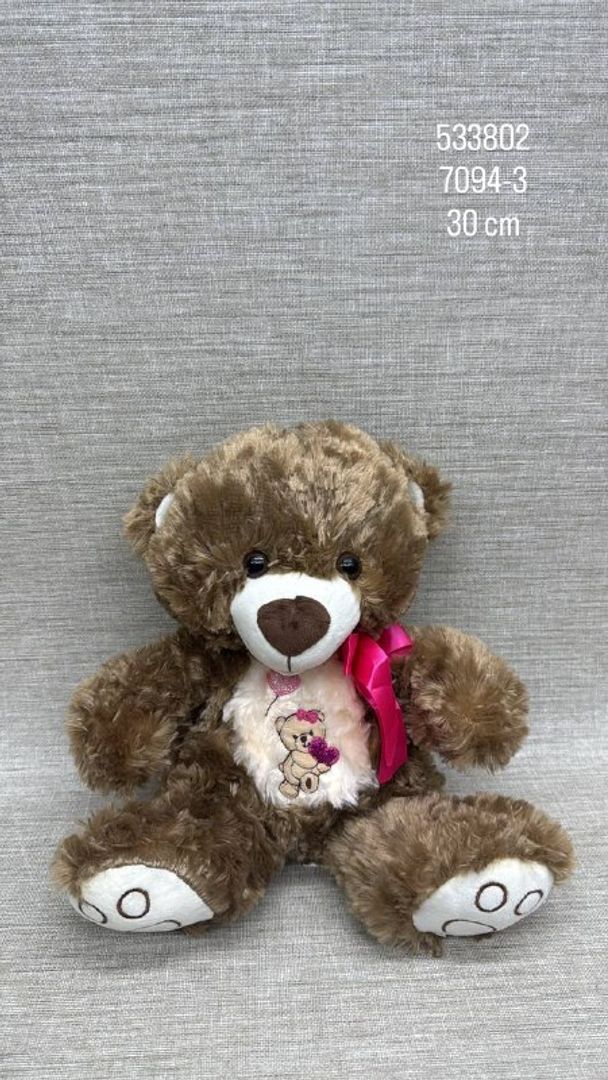 OSO CON CINTA ROSA 30 CM