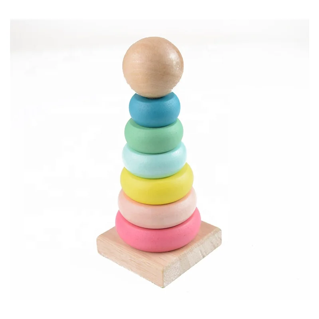 Donas Apilables Encajar Torre De Colores Montessori Niños