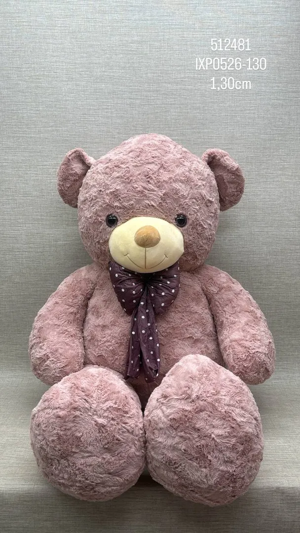 OSO PATAS LARGAS RIZADO CON MOÑO 1.30 CM