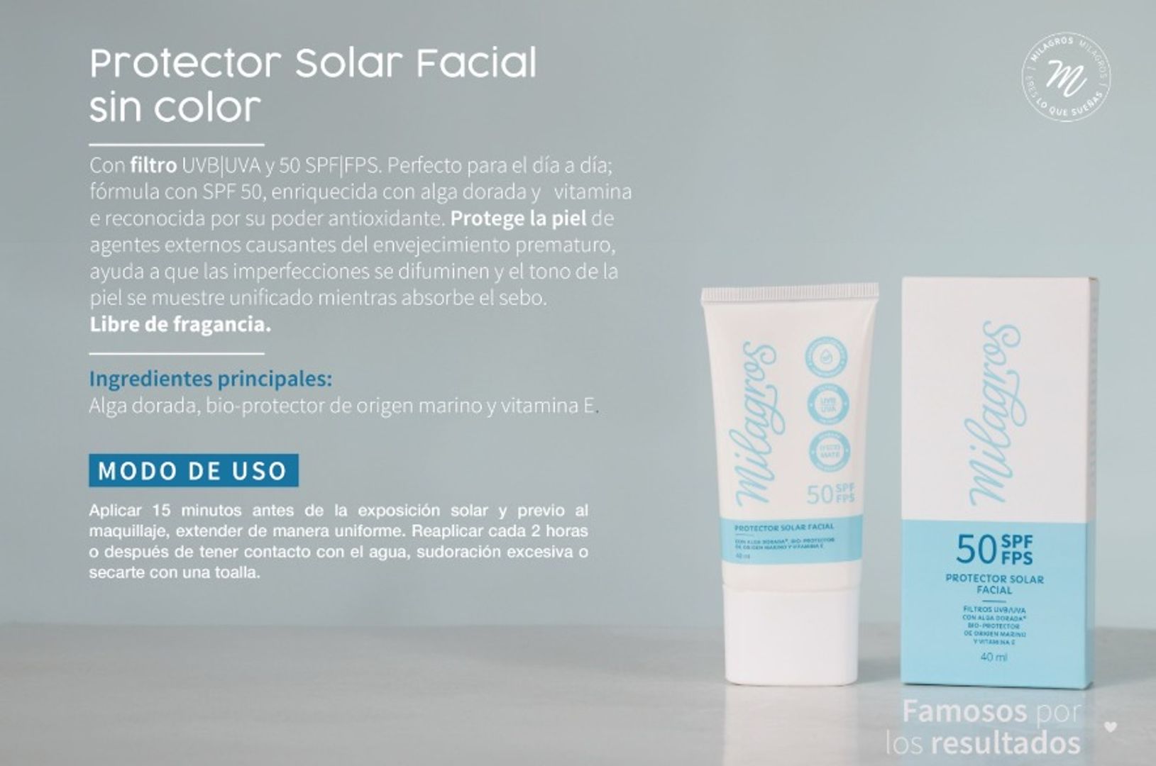 bloqueador tono blanco milagros