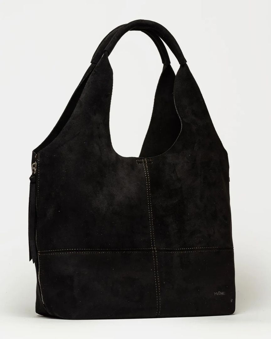 SHOPPER AMALFI EFECTO GAMUZA NEGRO