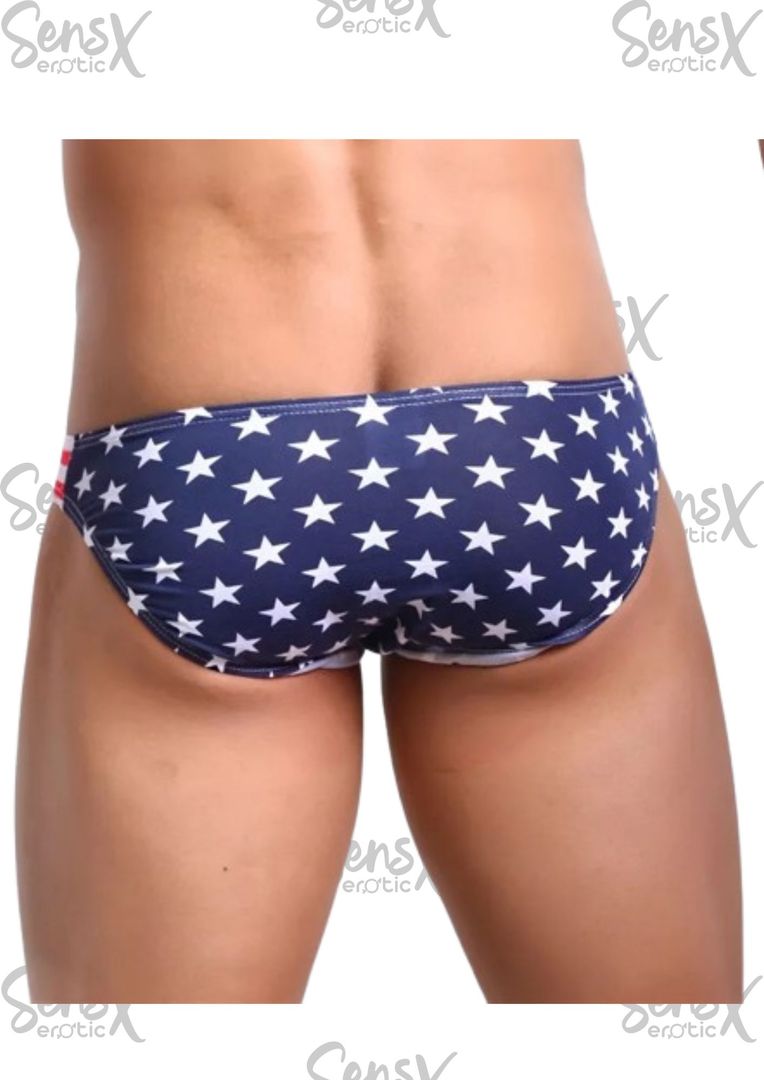 Tanga masculina con diseño de bandera de EE.UU