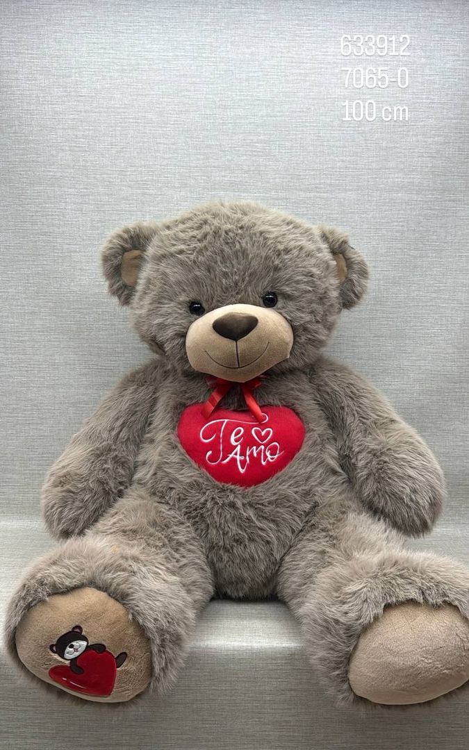 Oso de peluche bordado Te Amo de 100 cm 
