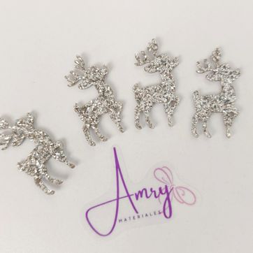 Imagen del producto Reno 3.5x2cm Plateado Glitter