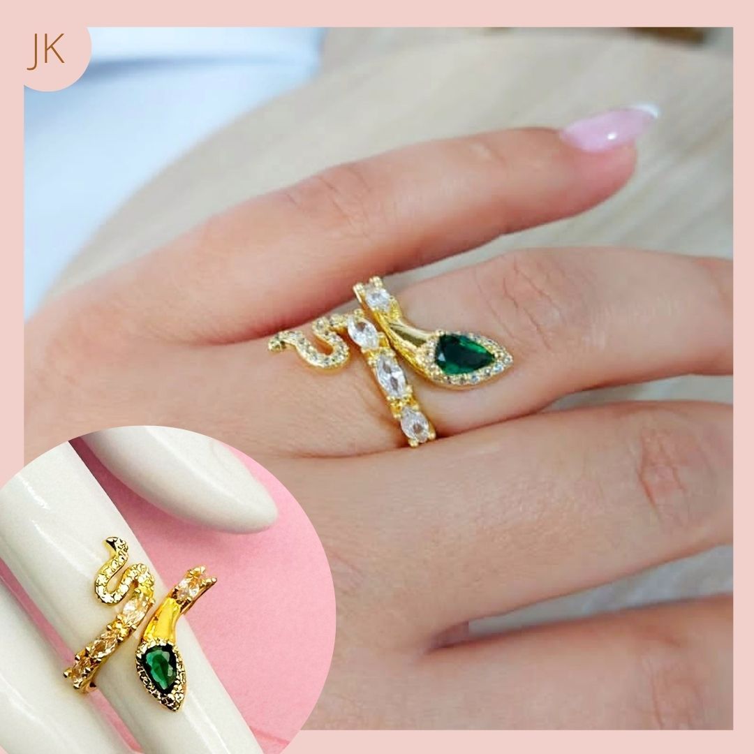 Anilloo Rodio Circonado Snake 