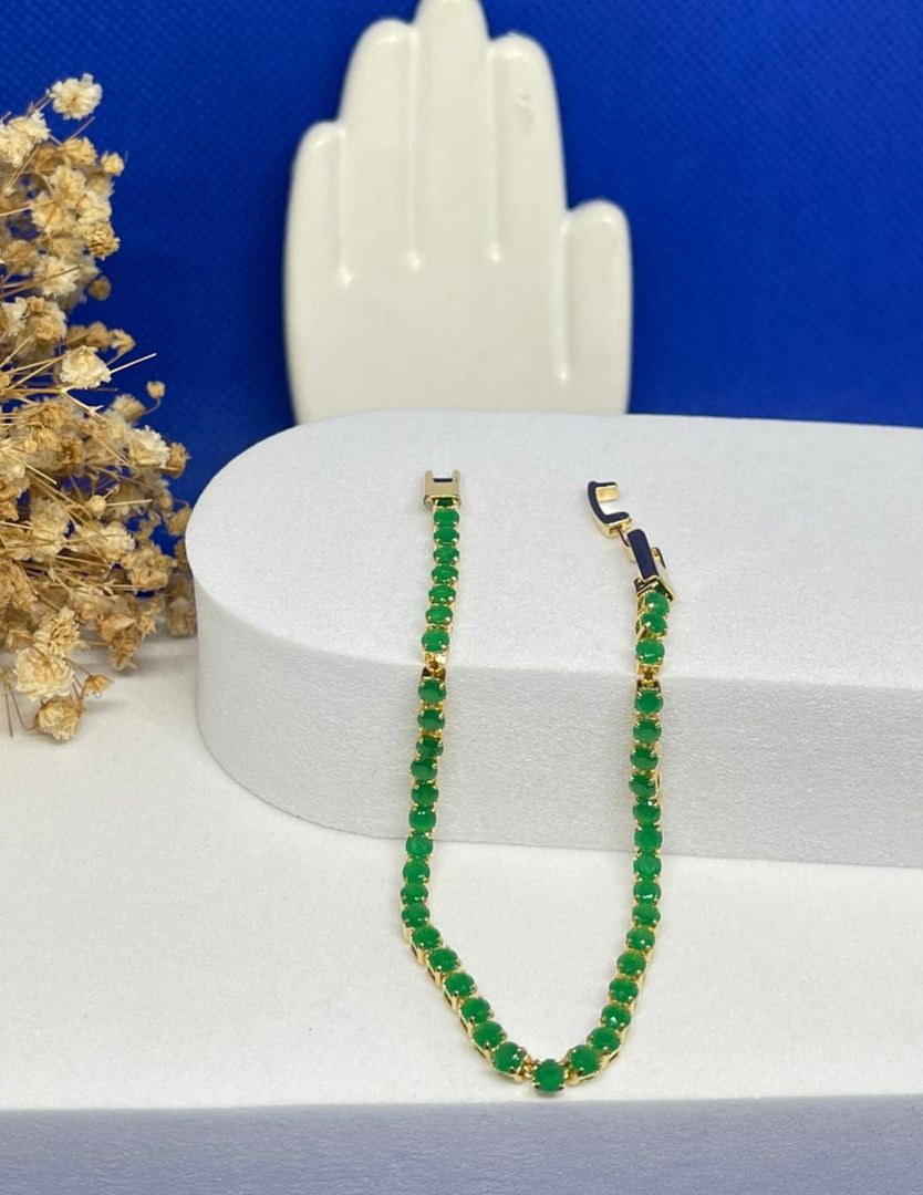 Pulsera tennis verde 3mm de 18cm