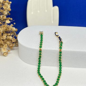 Pulsera tennis verde 3mm de 18cm - imagen 1