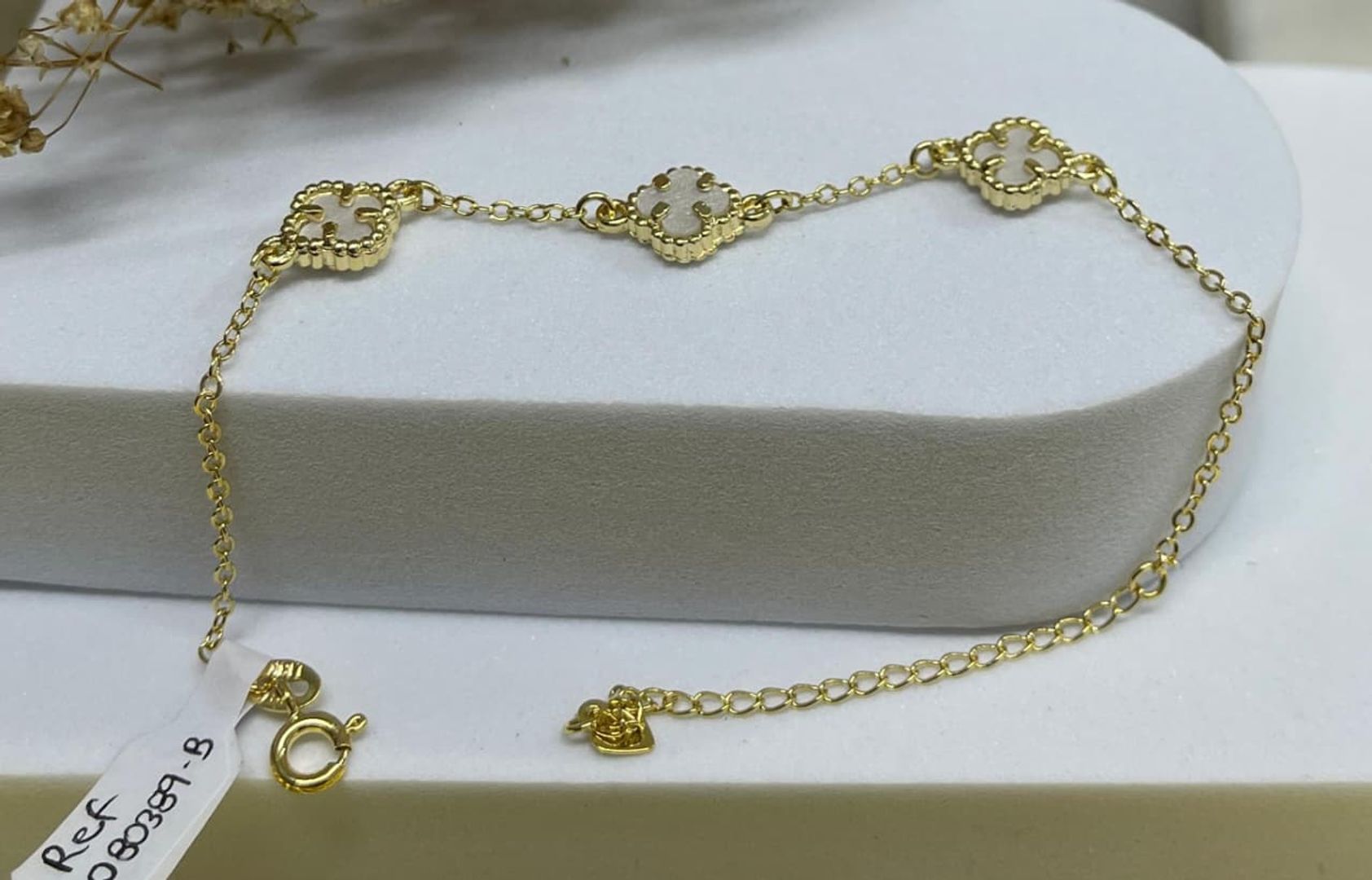 Pulsera van cleef blanca x3 18cm