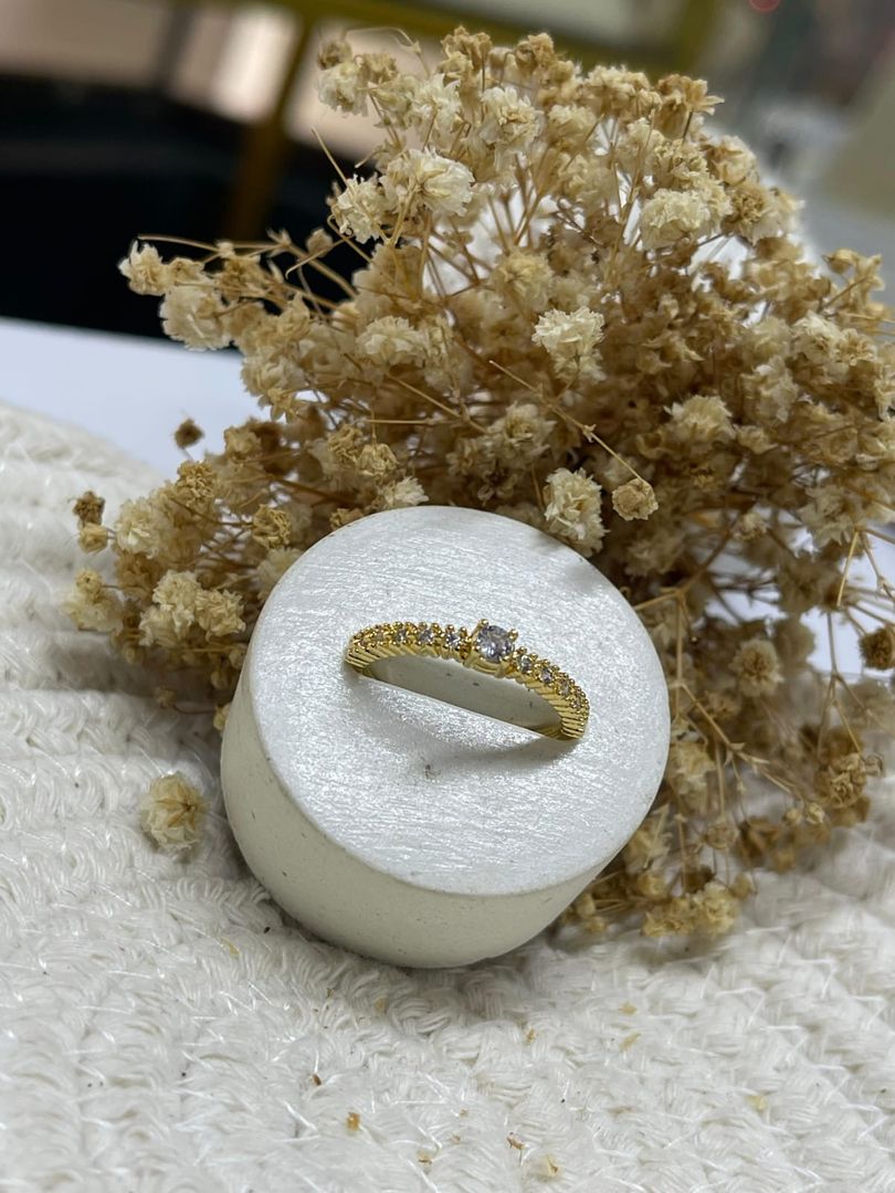 Anillo micro circon cristal solitario 