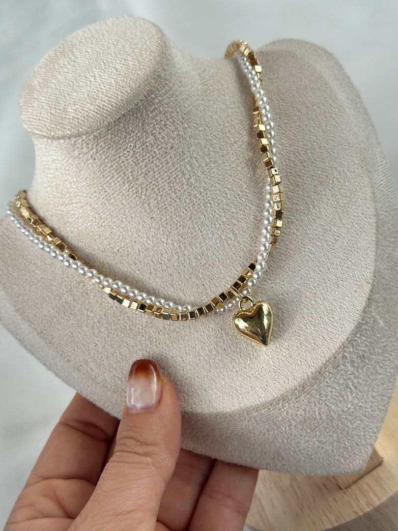 Cadena perla entrelazada 